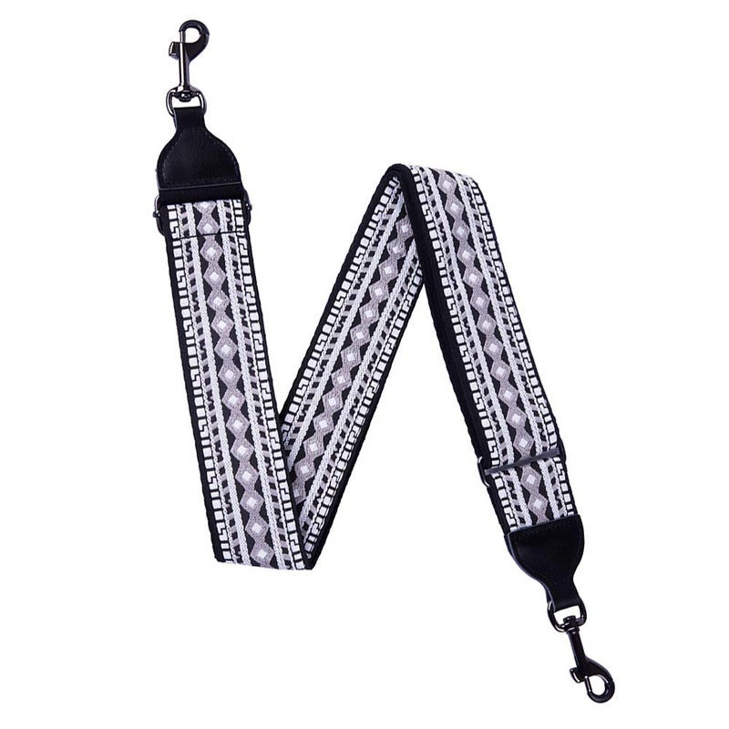 Rayzm Embroidery Banjo Strap, Jacquard Woven Cotton Strap for Banjo, Metal Clip-on Hooks, 5cm Wide, Length Adjustable - Image 1